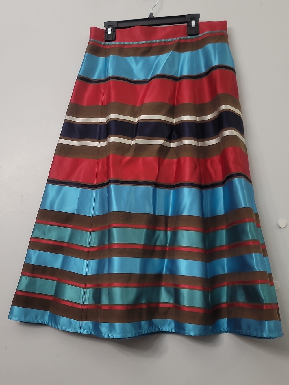 FRANCES VALENTINE Mercer Stripe Dupion A-Line Midi Skirt